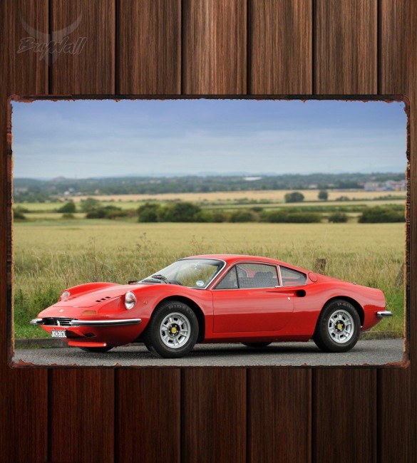 Металлическая табличка Ferrari Dino 246 GT UK-spec Металлическая табличка Ferrari Dino 246 GT UK-spec